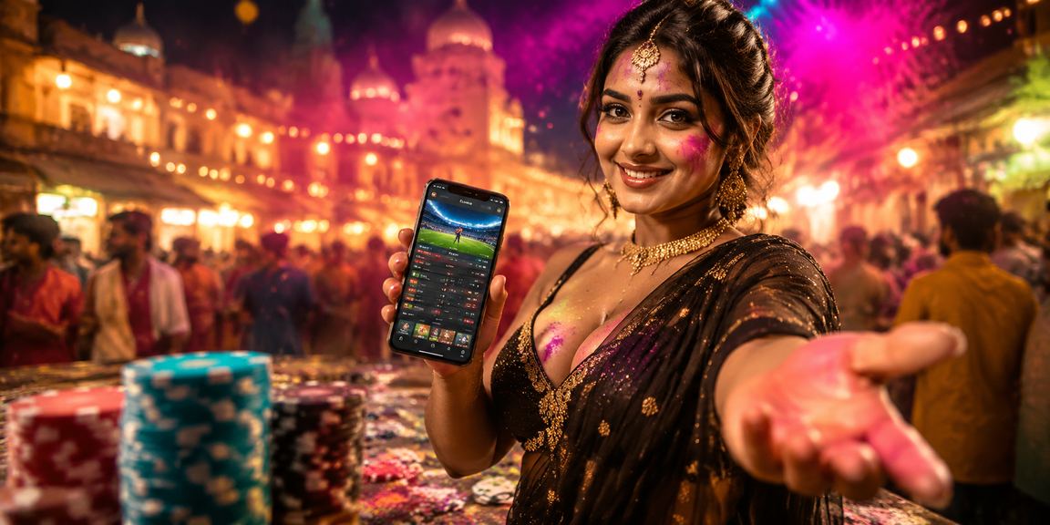 A vibrant Indian sports festival crowd enjoying betting experience